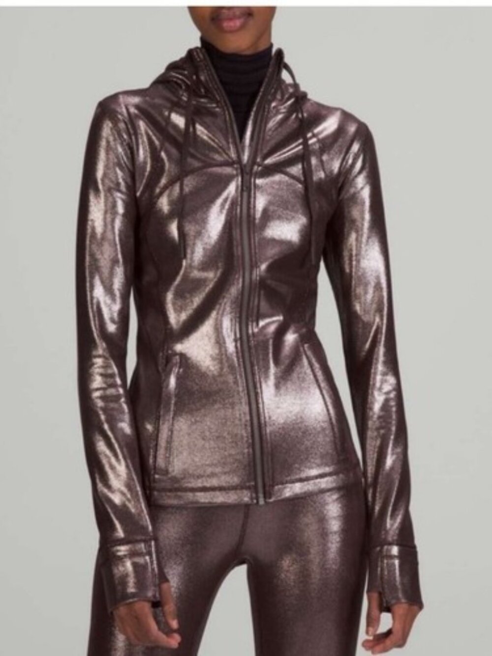 Lululemon Metallic Define Jacket Brown Foil Shine